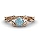 1 - Trissie Aquamarine Floral Solitaire Engagement Ring 