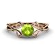 1 - Trissie Peridot Floral Solitaire Engagement Ring 