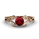 1 - Trissie Ruby Floral Solitaire Engagement Ring 