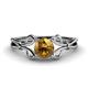 1 - Trissie Citrine Floral Solitaire Engagement Ring 