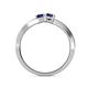 5 - Olena Blue Sapphire with Side Diamonds Bypass Ring 