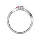 5 - Olena Pink Sapphire and Diamond with Side Diamonds Bypass Ring 