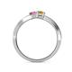 5 - Olena Pink Sapphire and Citrine with Side Diamonds Bypass Ring 