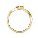 5 - Olena Pink and Yellow Sapphire with Side Diamonds Bypass Ring 