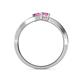 5 - Olena Pink Sapphire with Side Diamonds Bypass Ring 