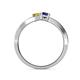 5 - Olena Yellow and Blue Sapphire with Side Diamonds Bypass Ring 