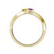 5 - Olena Yellow Sapphire and Amethyst with Side Diamonds Bypass Ring 