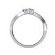 5 - Olena Tanzanite and Diamond with Side Diamonds Bypass Ring 