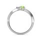 5 - Olena White Sapphire and Peridot with Side Diamonds Bypass Ring 