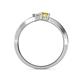 5 - Olena White and Yellow Sapphire with Side Diamonds Bypass Ring 