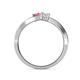 5 - Olena Pink Tourmaline and White Sapphire with Side Diamonds Bypass Ring 