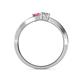 5 - Olena Pink Tourmaline and Diamond with Side Diamonds Bypass Ring 