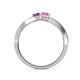 5 - Olena Amethyst and Pink Sapphire with Side Diamonds Bypass Ring 