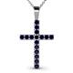 1 - Aja Blue Sapphire Cross Pendant 
