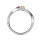 5 - Olena Amethyst and Yellow Sapphire with Side Diamonds Bypass Ring 