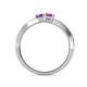 5 - Olena Amethyst with Side Diamonds Bypass Ring 