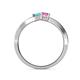 5 - Olena Blue Topaz and Pink Sapphire with Side Diamonds Bypass Ring 