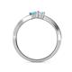 5 - Olena Blue Topaz and Aquamarine with Side Diamonds Bypass Ring 