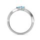 5 - Olena Blue Topaz with Side Diamonds Bypass Ring 