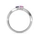 5 - Olena Iolite and Pink Sapphire with Side Diamonds Bypass Ring 