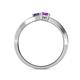 5 - Olena Iolite and Amethyst with Side Diamonds Bypass Ring 