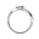 5 - Olena Peridot and Amethyst with Side Diamonds Bypass Ring 