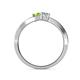 5 - Olena Peridot and Diamond with Side Diamonds Bypass Ring 