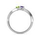 5 - Olena Peridot and Iolite with Side Diamonds Bypass Ring 