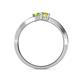 5 - Olena Peridot and Yellow Sapphire with Side Diamonds Bypass Ring 