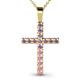 1 - Aja Pink Tourmaline Cross Pendant 