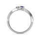 5 - Olena Diamond and Iolite with Side Diamonds Bypass Ring 