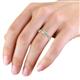 6 - Olena Diamond and Aquamarine with Side Diamonds Bypass Ring 