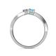5 - Olena Diamond and Blue Topaz with Side Diamonds Bypass Ring 