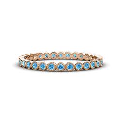 Arria Blue Topaz Eternity Band Blue Topaz Bezel Set Milgrain Womens Eternity Ring Stackable ctw K Rose Gold