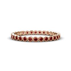 Arria Red Garnet Eternity Band Red Garnet Bezel Set Milgrain Womens Eternity Ring Stackable ctw K Rose Gold
