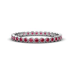 Arria Ruby Eternity Band Ruby Bezel Set Milgrain Womens Eternity Ring Stackable ctw Platinum