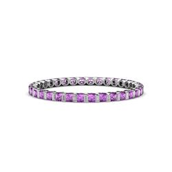 Clarissa Princess Cut Amethyst Eternity Band Princess Cut Amethyst ctw Channel Set Womens Eternity Ring Stackable K White Gold
