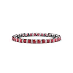 Clarissa Princess Cut Ruby Eternity Band Princess Cut Ruby ctw Channel Set Womens Eternity Ring Stackable Platinum