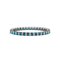Clarissa Princess Cut Blue Diamond Eternity Band Princess Cut Blue Diamond ctw Channel Set Womens Eternity Ring Stackable Platinum