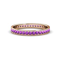 Livia Amethyst Eternity Band Amethyst Channel with Prong Set Womens Eternity Ring Stackable ctw K Rose Gold