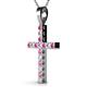 3 - Aja Pink Sapphire and Diamond Cross Pendant 