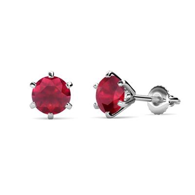 Kenna Ruby Martini Solitaire Stud Earrings