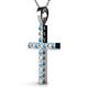 3 - Aja Blue Topaz and Diamond Cross Pendant 