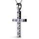 3 - Aja Iolite and Diamond Cross Pendant 