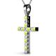 3 - Aja Peridot and Diamond Cross Pendant 
