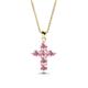 1 - Isabella Pink Tourmaline Cross Pendant 