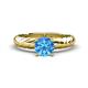 1 - Eudora Classic 6.50 mm Round Blue Topaz Solitaire Engagement Ring 