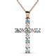 1 - Elihu Aquamarine and Diamond Cross Pendant 