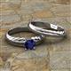 3 - Eudora Classic Blue Sapphire Solitaire Bridal Set Ring 