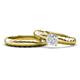 1 - Eudora Classic White Sapphire Solitaire Bridal Set Ring 